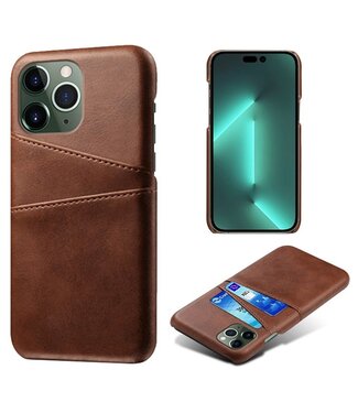 SoFetch Bruin Pasjeshouder Zakelijk Hybride Hoesje iPhone 14 Pro Max