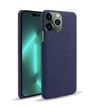 SoFetch Blauw Stoffen Hybride Hoesje iPhone 14 Pro Max