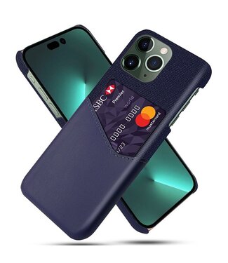 SoFetch Blauw Pasjeshouder Stijlvol Hybride Hoesje iPhone 14 Pro Max