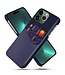 SoFetch Blauw Pasjeshouder Stijlvol Hybride Hoesje voor de iPhone 14 Pro Max