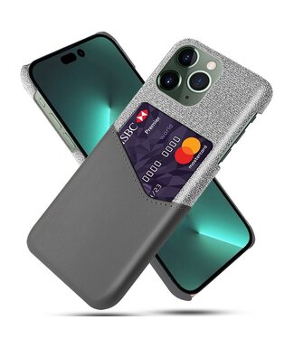 SoFetch Grijs Pasjeshouder Stijlvol Hybride Hoesje iPhone 14 Pro Max