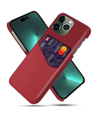 SoFetch Rood Pasjeshouder Stijlvol Hybride Hoesje iPhone 14 Pro Max