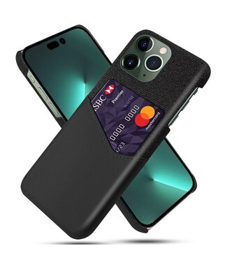 SoFetch Zwart Pasjeshouder Stijlvol Hybride Hoesje iPhone 14 Pro Max