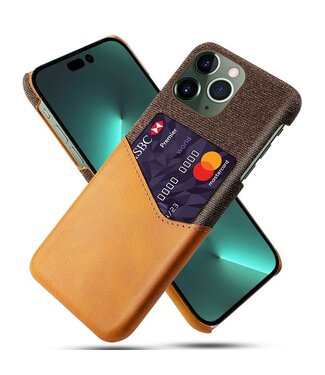SoFetch Oranje Pasjeshouder Stijlvol Hybride Hoesje iPhone 14 Pro Max