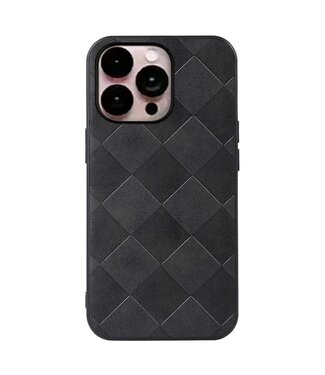 SoFetch Zwart Geweven Hybride Hoesje iPhone 14 Pro Max