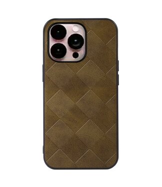 SoFetch Bruin Geweven Hybride Hoesje iPhone 14 Pro Max