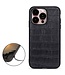 SoFetch Zwart Krasbestendig Krokodillen Hybride Hoesje voor de iPhone 14 Pro Max