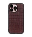 SoFetch Bruin Krasbestendig Krokodillen Hybride Hoesje voor de iPhone 14 Pro Max