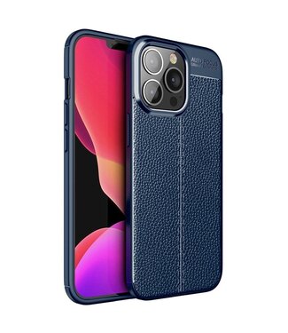 SoFetch Blauw Warmteafvoerend Litchee TPU Hoesje iPhone 14 Pro Max