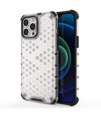 SoFetch Grijs Honingraat Hybride Hoesje iPhone 14 Pro Max