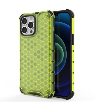 SoFetch Groen Honingraat Hybride Hoesje iPhone 14 Pro Max