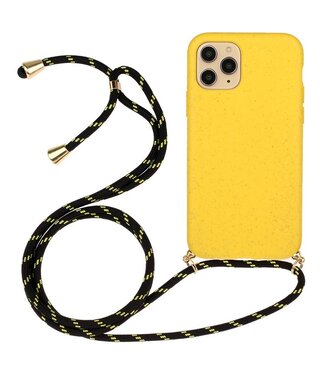 SoFetch Geel Valbestendig TPU Hoesje met Koord iPhone 14 Pro Max