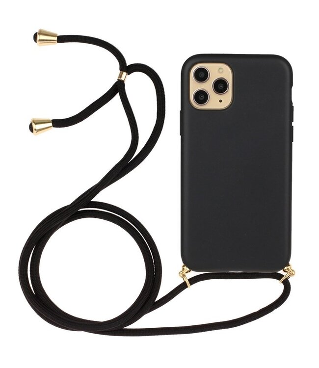 SoFetch Zwart Valbestendig TPU Hoesje met Koord voor de iPhone 14 Pro Max