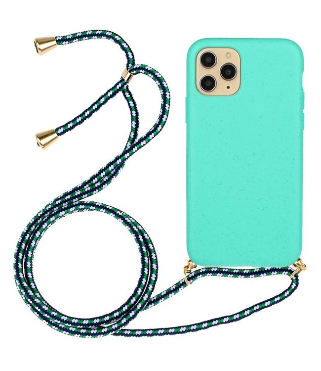 SoFetch Hemelsblauw Valbestendig TPU Hoesje met Koord voor de iPhone 14 Pro Max