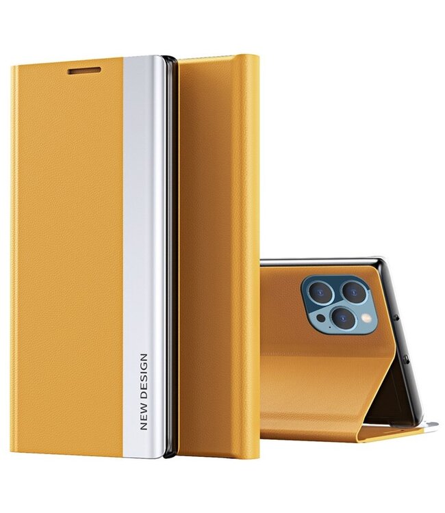 SoFetch Geel Elegant Bookcase Hoesje voor de iPhone 14 Pro Max