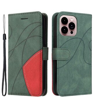 SoFetch Groen Modern Bookcase Hoesje iPhone 14 Pro Max