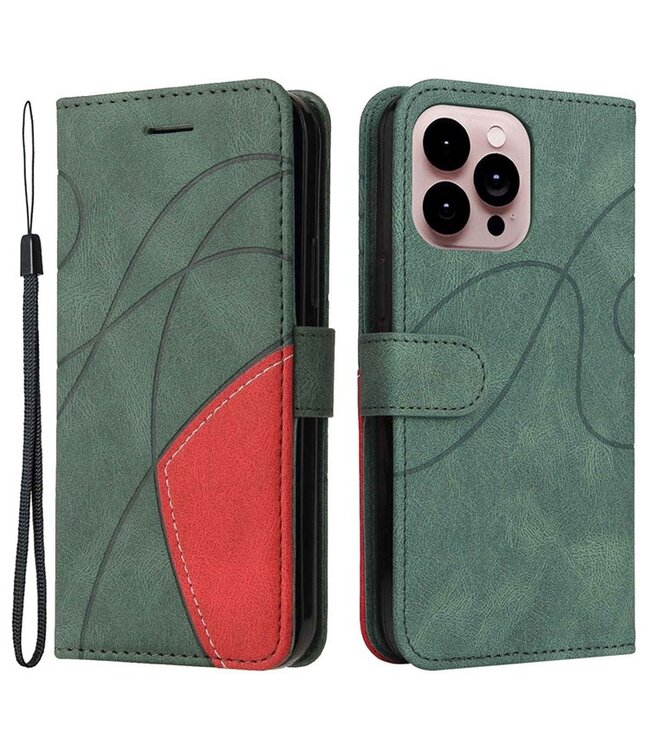 SoFetch Groen Modern Bookcase Hoesje voor de iPhone 14 Pro Max