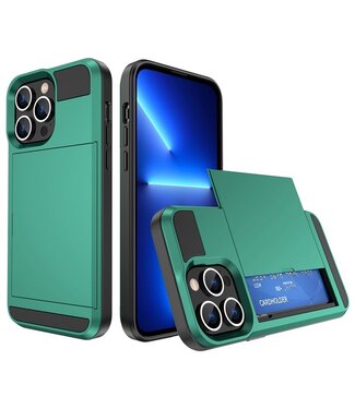 SoFetch Blauw Pasjeshouder Modern Hybride Hoesje iPhone 14 Pro Max