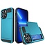 SoFetch Hemelsblauw Pasjeshouder Modern Hybride Hoesje voor de iPhone 14 Pro Max