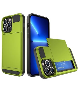SoFetch Groen Pasjeshouder Modern Hybride Hoesje iPhone 14 Pro Max