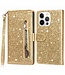 SoFetch Goud Portemonnee Glitter Bookcase Hoesje voor de iPhone 14 Pro Max