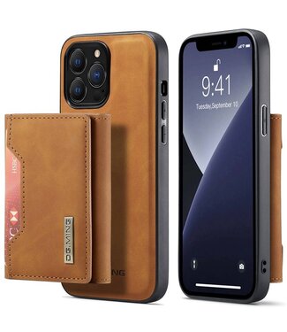 Bruin Pasjeshouder Stijlvol 2-in-1 Hoesje iPhone 14 Pro Max