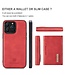 Rood Pasjeshouder Stijlvol 2-in-1 Hoesje voor de iPhone 14 Pro Max
