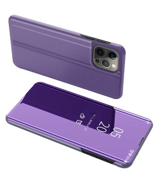 SoFetch Paars Spiegel Bookcase Hoesje iPhone 14 Pro Max