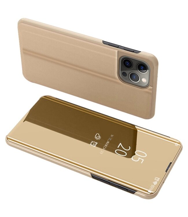 SoFetch Goud Spiegel Bookcase Hoesje voor de iPhone 14 Pro Max