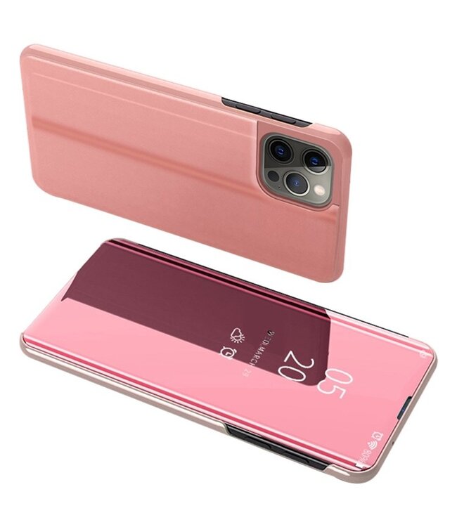 SoFetch Rosegoud Spiegel Bookcase Hoesje voor de iPhone 14 Pro Max