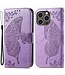 SoFetch Lichtpaars Vlinder Bookcase Hoesje voor de iPhone 14 Pro Max