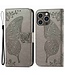 SoFetch Grijs Vlinder Bookcase Hoesje voor de iPhone 14 Pro Max