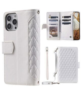 SoFetch Bruin Portemonnee Ruiten Bookcase Hoesje iPhone 14 Pro Max