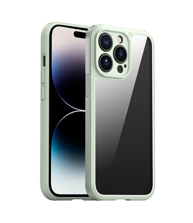 iPaky Matcha Groen Valbestendig Hybride Hoesje voor de iPhone 14 Pro Max