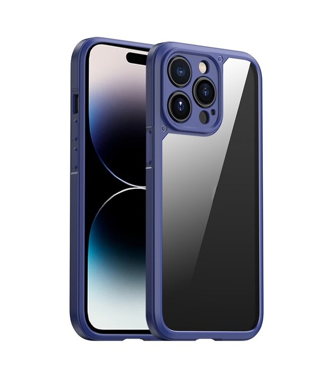 iPaky Donkerblauw Valbestendig Hybride Hoesje voor de iPhone 14 Pro Max