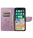 SoFetch Lichtpaars Bloemen Bookcase Hoesje voor de iPhone 14 Pro Max