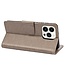 SoFetch Lichtbruin Bloemen Bookcase Hoesje voor de iPhone 14 Pro Max