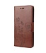 SoFetch Bruin Bloemen Bookcase Hoesje voor de iPhone 14 Pro Max