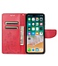 SoFetch Rood Bloemen Bookcase Hoesje voor de iPhone 14 Pro Max