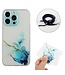 SoFetch Blauw Marmer TPU Hoesje met Koord voor de iPhone 14 Pro Max