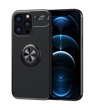 SoFetch Zwart Ring Houder TPU Hoesje iPhone 14 Pro Max