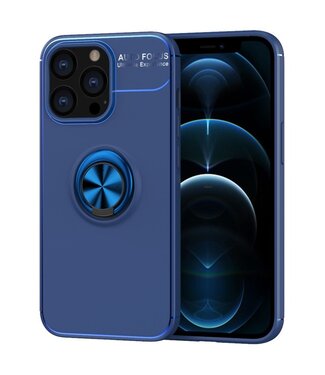 SoFetch Blauw Ring Houder TPU Hoesje iPhone 14 Pro Max