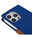 Mercury Goospery Blauw Stoffen Bookcase Hoesje voor de iPhone 14 Pro Max