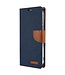 Mercury Goospery Donkerblauw Stoffen Bookcase Hoesje voor de iPhone 14 Pro Max