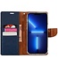 Mercury Goospery Donkerblauw Stoffen Bookcase Hoesje voor de iPhone 14 Pro Max