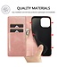 LC.IMEEKE Roze Magnetisch Klassieke Bookcase Hoesje voor de iPhone 14 Pro Max