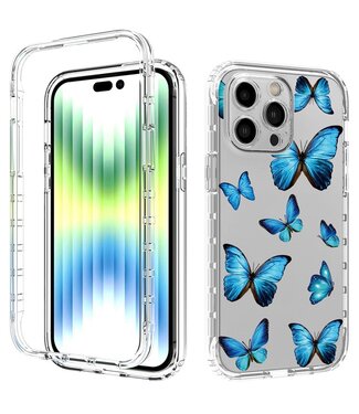 SoFetch Blauwe Vlinders TPU Hoesje iPhone 14 Pro Max