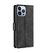 SoFetch Zwart Zacht Krokodillen Bookcase Hoesje voor de iPhone 14 Pro Max