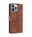 SoFetch Bruin Zacht Krokodillen Bookcase Hoesje voor de iPhone 14 Pro Max