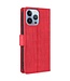 SoFetch Rood Zacht Krokodillen Bookcase Hoesje voor de iPhone 14 Pro Max